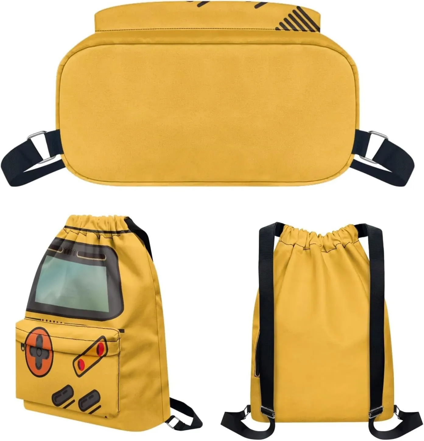 Sports Drawstring Backpack & Headband Set, Gym String Bag with Shoes Compartment, Beach/Pool/Swim Soccer/Football/Basketball Equipment Large String Cinch Backpack Geometric Print