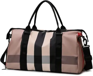Sports Duffel Bags Gym Bags For Women Men With Shoes Pocket Nylon Large Big Fashion Travel Training Waterproof Sports Fitness Shopper Shoulder Bag(Khaki)