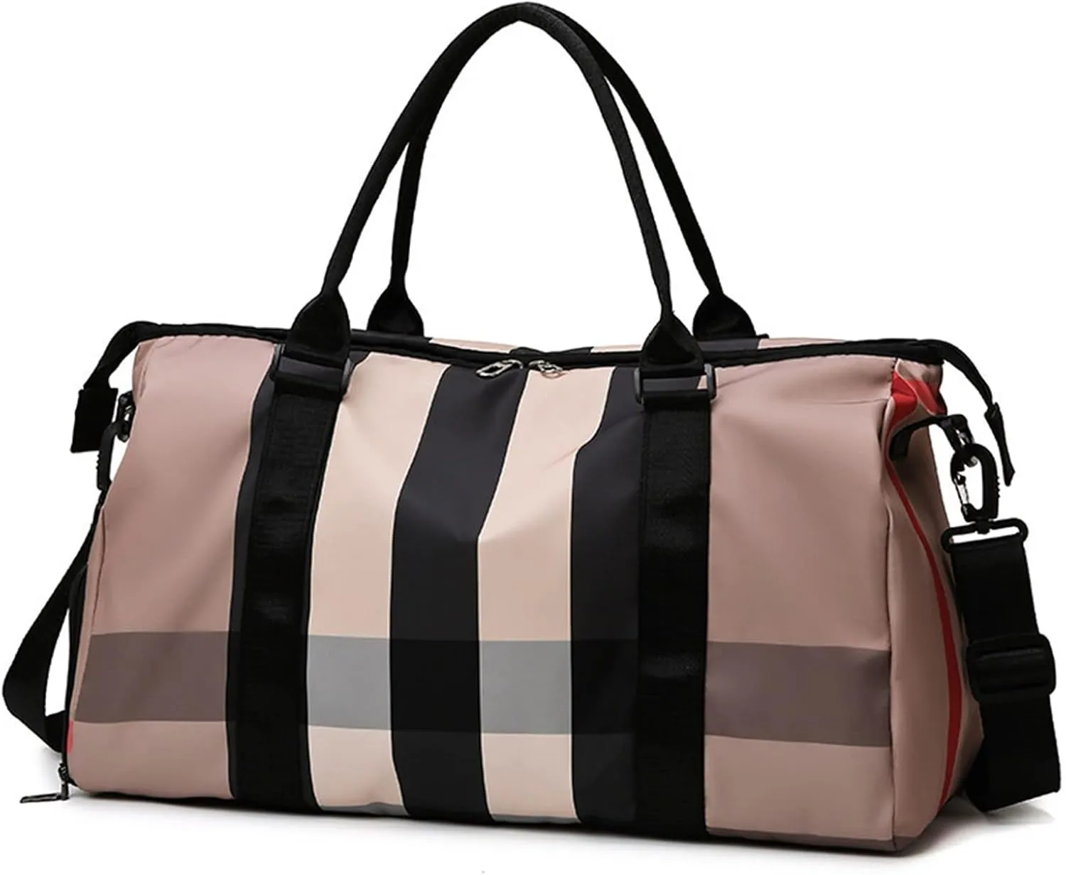 Sports Duffel Bags Gym Bags For Women Men With Shoes Pocket Nylon Large Big Fashion Travel Training Waterproof Sports Fitness Shopper Shoulder Bag(Khaki)