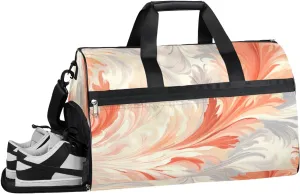 Sports Gym Bag Women Men with Wet Pocket & Shoes Compartment, Flame Delicate Pattern Travel Duffel Bag, Workout Dance Bag Tote Bags, Carry On Weekender