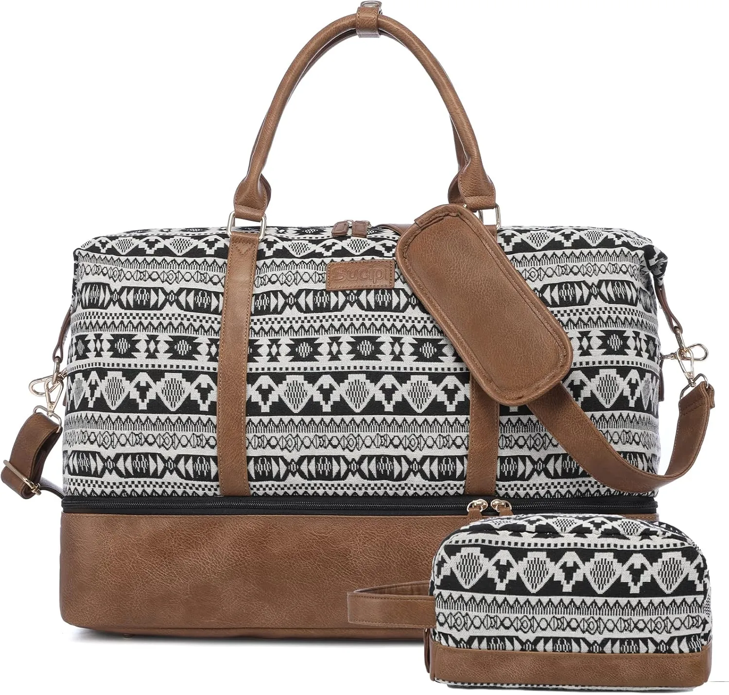 Sucipi Weekender Bags for Women Canvas Travel Duffle Bag with Shoe Compartment Overnight Bag Carry on Gym Duffel with Toiletry Bag for Traveling Weekend Hospital Bags for Labor and Delivery