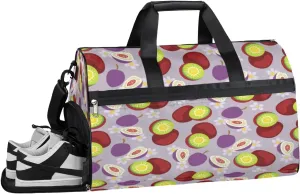 Summer Fruit Design Sports Gym Bag with Wet Pocket & Shoes Compartment Waterproof Workout Duffel Bag for Women and Men Weekender Overnight Duffle Bag Travel Carry-on Tote