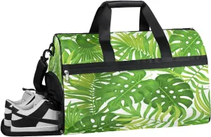 Summer Tree Leaves Resistant Sports Gym Bag for Women Men Travel Duffel bag with Wet Pocket & Shoes Compartment Waterproof Weekender Bag 19.7"x9.9"x13"