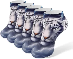 Tiger Stars Cloud 5 Pairs Low Cut Ankle Socks for Men Women Athletic Running Socks No Show Breathable