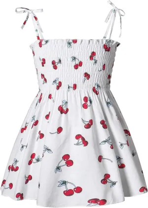 Toddler Baby Girls Summer Dress Ruffle Straps Princess Sundress Floral Printed Casual Beach Holiday Sleeveless Dress