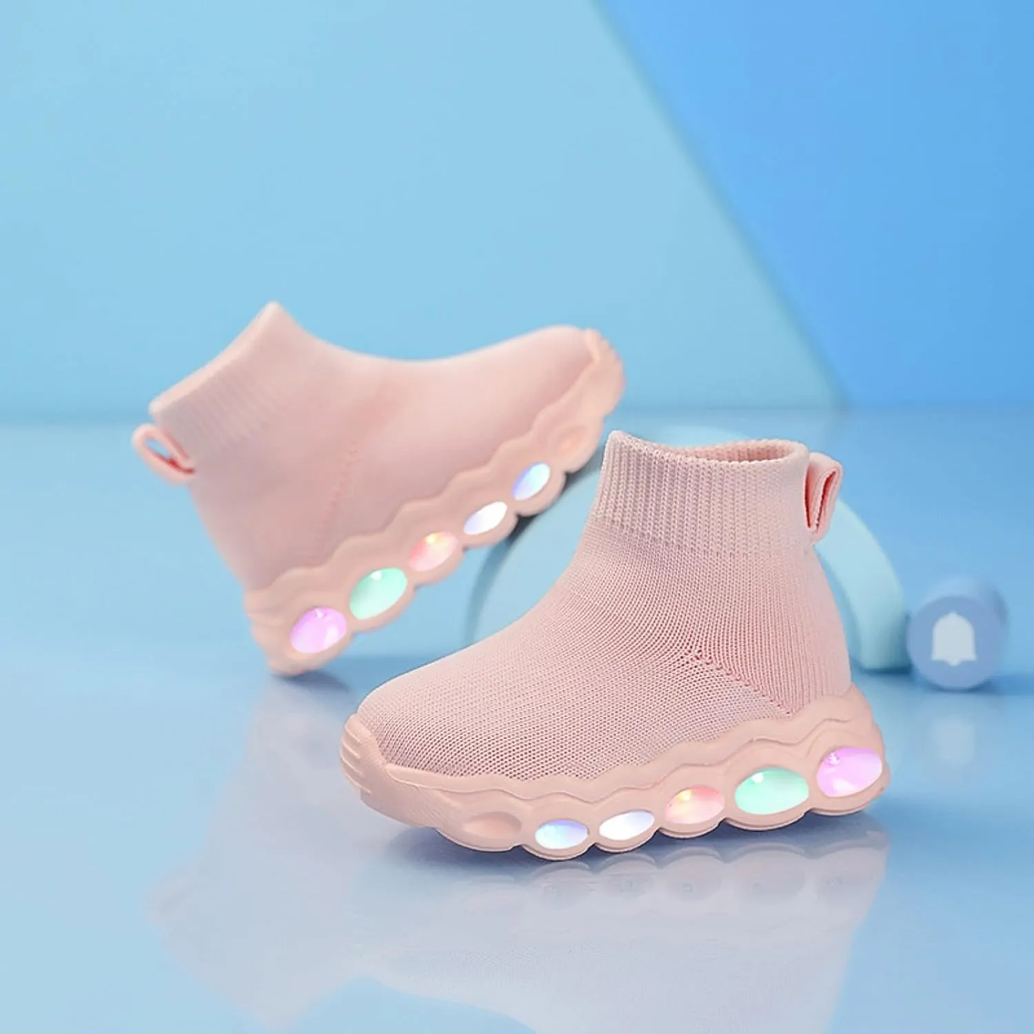 Toddler Little Kids Fashion Sneakers Light Up Slip on Breathable Athletic Casual Walking Tennis Boys Girls Shoe