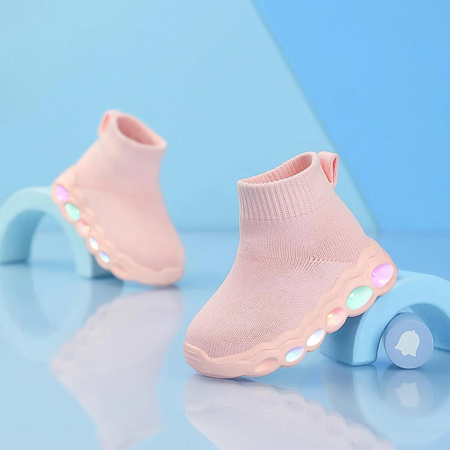 Toddler Little Kids Fashion Sneakers Light Up Slip on Breathable Athletic Casual Walking Tennis Boys Girls Shoe
