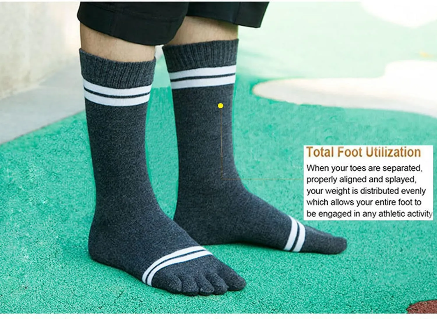 Toe Socks Cotton Crew Five Finger Socks Running Athletic for Men Women 5 Pack