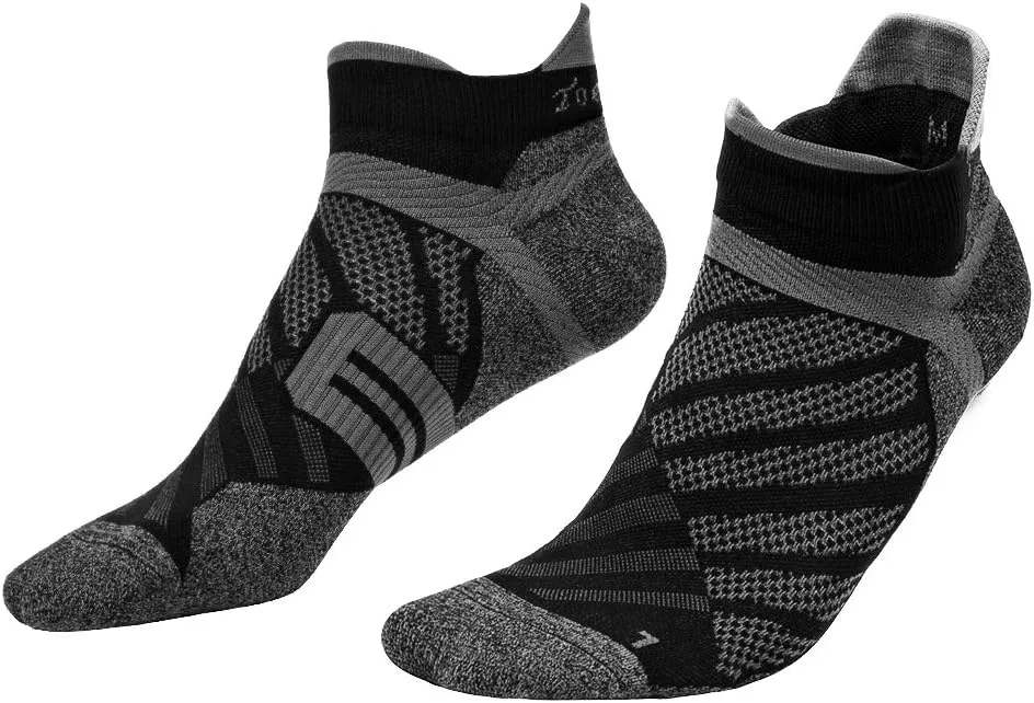 Toes&Feet Men's Anti Odor Thin Quick Dry Ankle Compression Running Socks