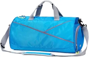TOEWOE Sports Gym Bag with Shoes Compartment & Wet Pocket, Lightweight Travel Duffel Bag for Men and Women, Great for Travel, Outdoor, Sports, Fitness (Color : Blue)