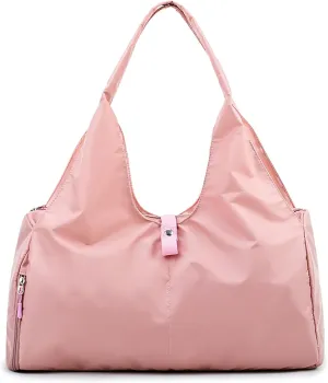 Travel Duffel Bag,Gym Tote Bags,Sports Duffel Bag,Shoulder Weekender Overnight Bag with Shoe Compartment Wet Dry Separated Pockets for Women Men, Pink
