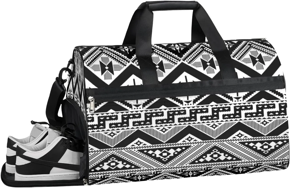 Tribal Aztec Sports Gym Bag with Wet Pocket & Shoes Compartment Waterproof Workout Duffel Bag for Women and Men Weekender Overnight Duffle Bag Travel Carry-on Tote