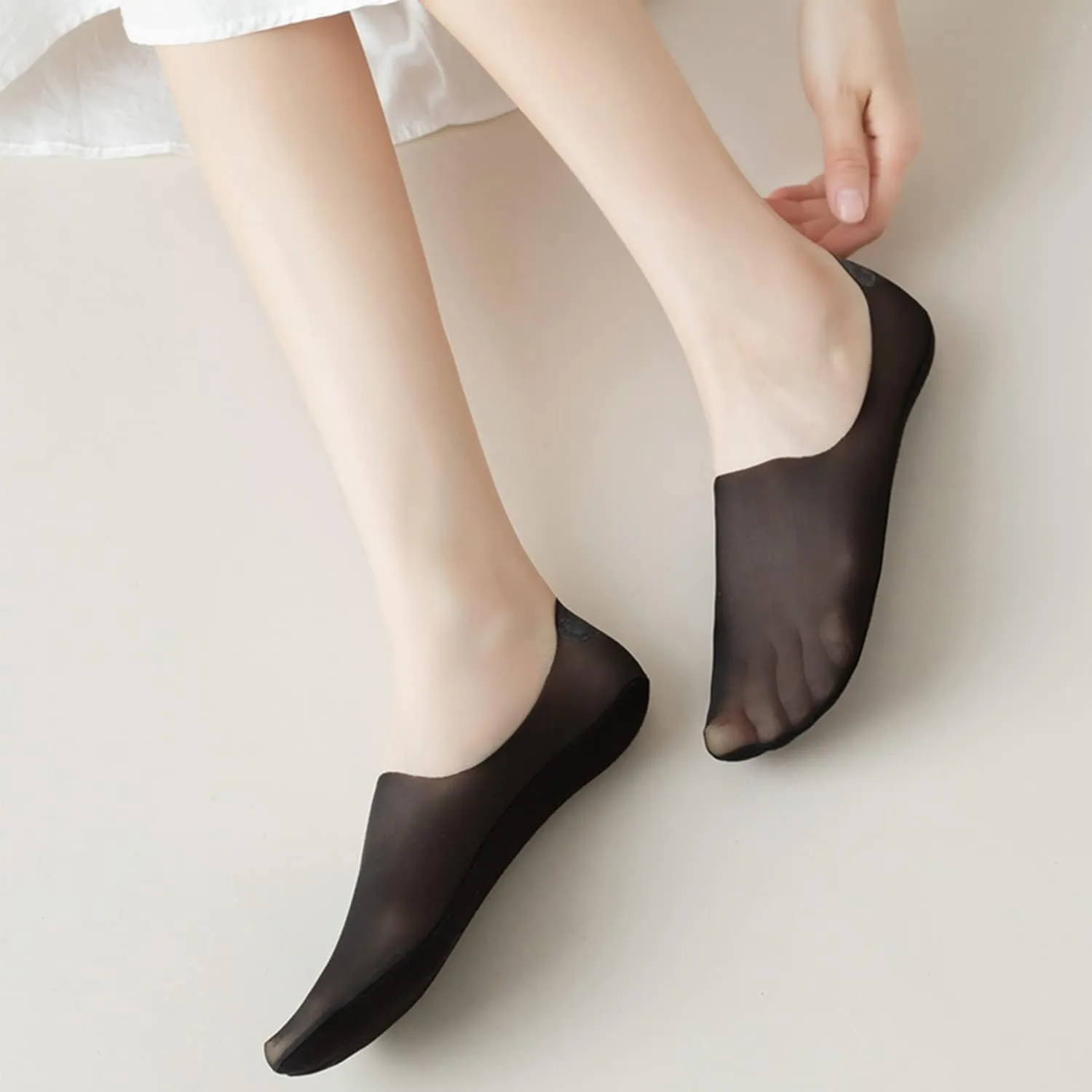 Triplewood Women's Mesh No Show Socks Super Elastic Ankle Low Cut Floral Invisible Liner Socks 5 Pairs
