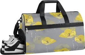 Tulip Flower Pattern Sports Gym Bag with Wet Pocket & Shoes Compartment Waterproof Workout Duffel Bag for Women and Men Weekender Overnight Duffle Bag Travel Carry-on Tote