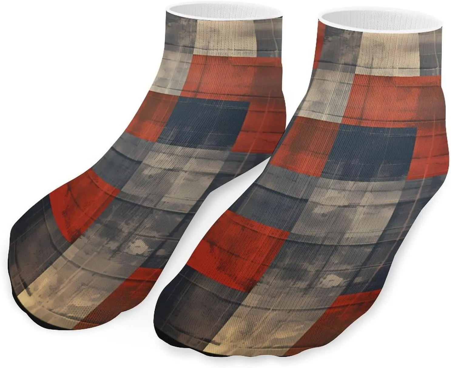 Vintage Cherry Plaid Cute Ankle Socks 1 Pairs Low Cut No Show Sock Breathable Stocking for Men Women