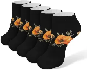 Watercolor Honey Bee 5 Pairs Low Cut Ankle Socks for Men Women Athletic Running Socks No Show Breathable