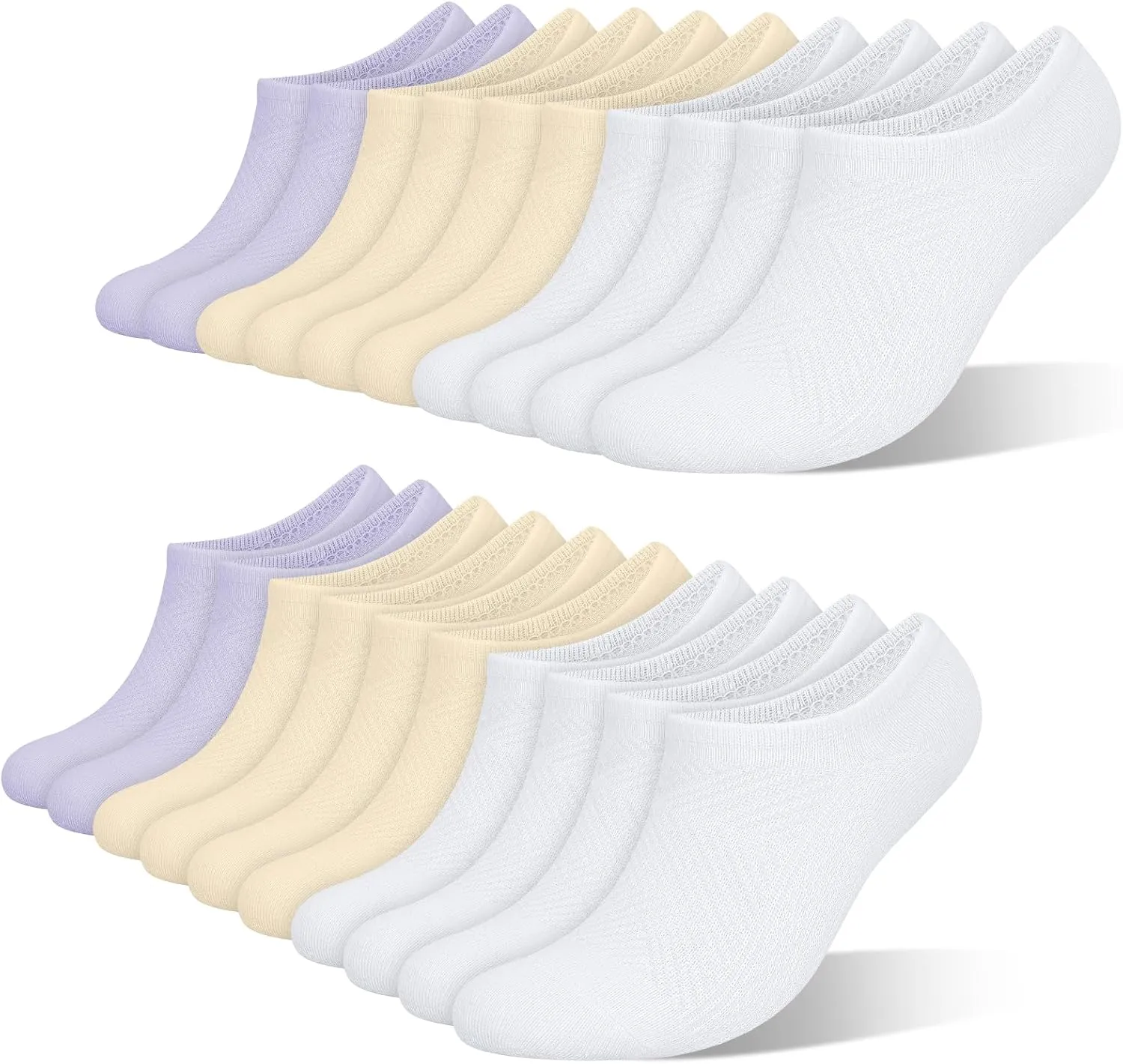 wernies No Show Socks Women 10 Pairs Low Cut Ankle Socks with Non Slip Casual Invisible Liner Socks