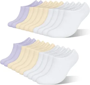 wernies No Show Socks Women 10 Pairs Low Cut Ankle Socks with Non Slip Casual Invisible Liner Socks