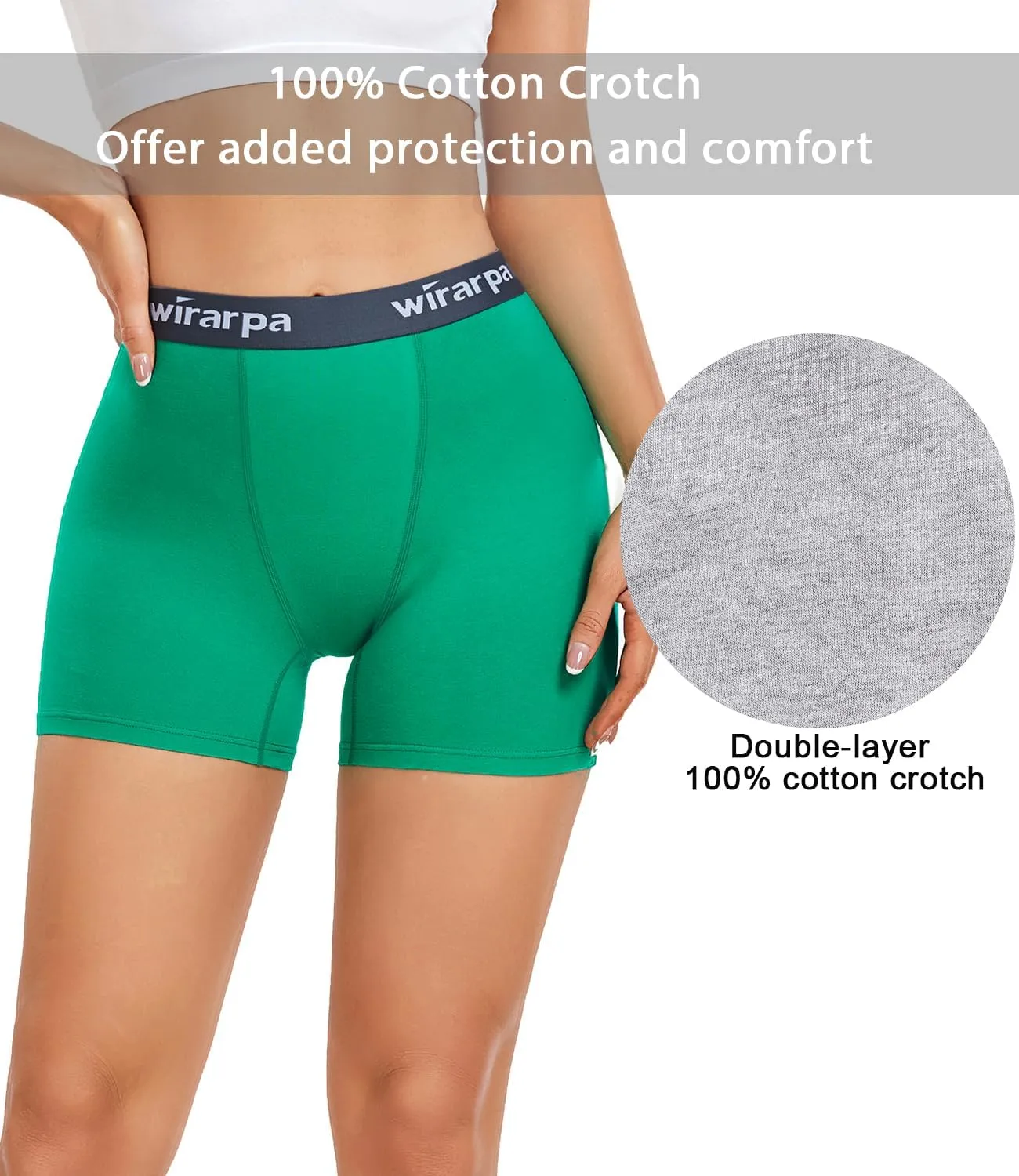 wirarpa Women's Cotton Boxer Briefs Underwear Boy Shorts 3" Inseam 4 Pack