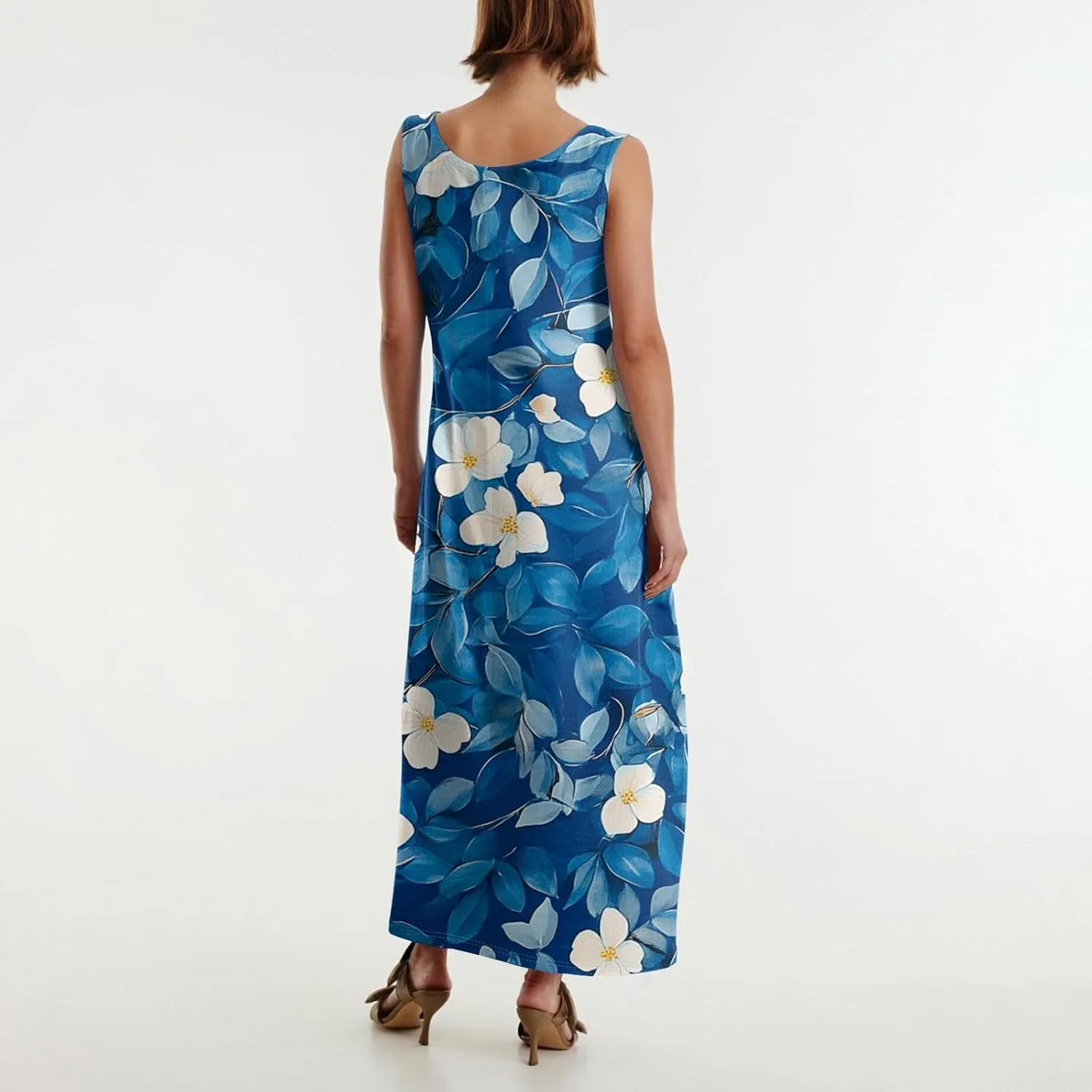 Women's Dresses Casual Loose Sundress Beach Vacation Scoop Neck Tank Dress Sleeveless Flowy 2025 Summer Maxi Dress