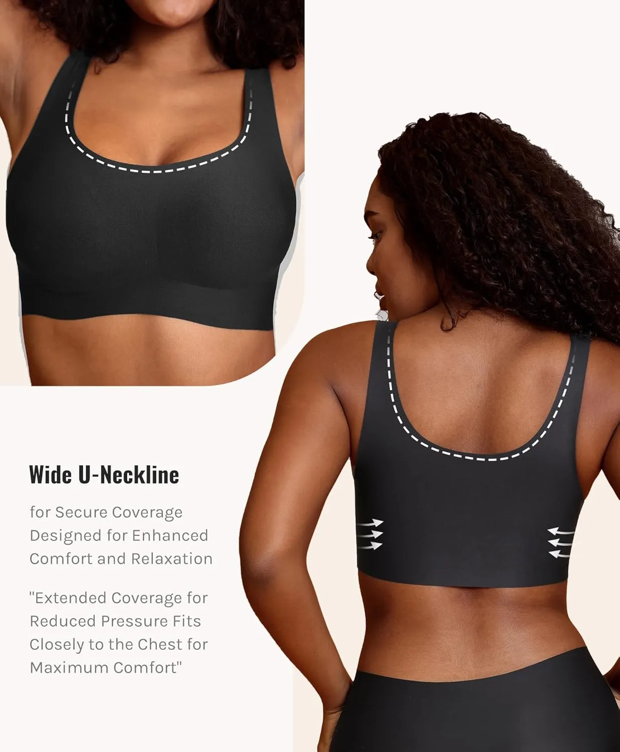 Women's Wirefree T-Shirt Bra Full Coverage No Underwire Bra Seamless Comfort Design for Everyday Bra Smooth Fit