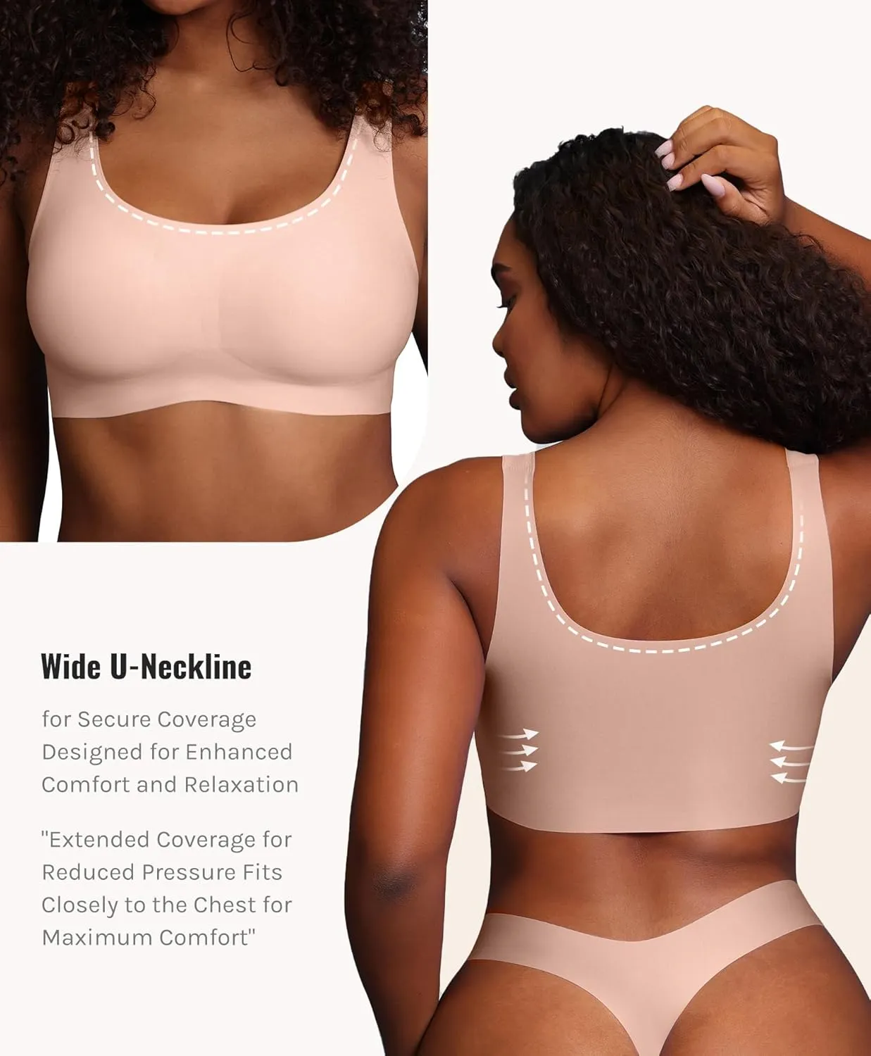 Women's Wirefree T-Shirt Bra Full Coverage No Underwire Bra Seamless Comfort Design for Everyday Bra Smooth Fit