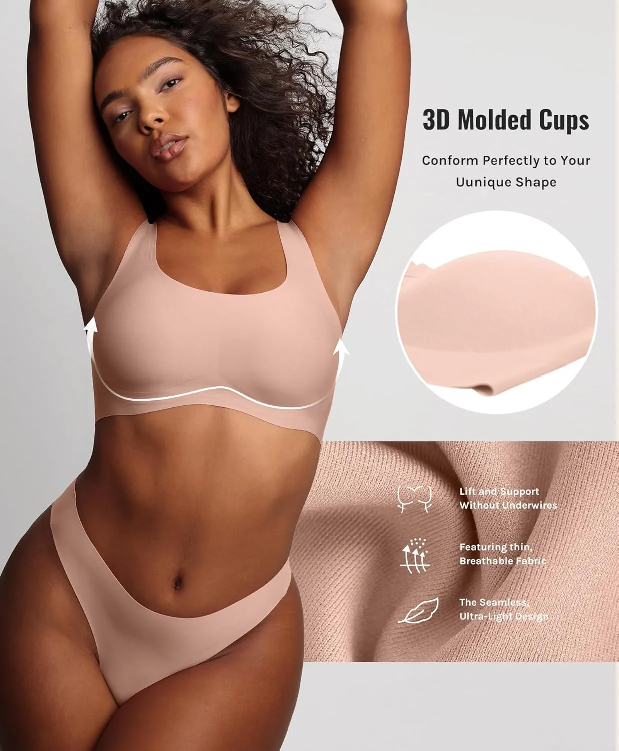 Women's Wirefree T-Shirt Bra Full Coverage No Underwire Bra Seamless Comfort Design for Everyday Bra Smooth Fit