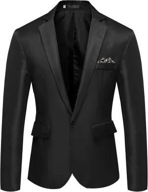 Ymosrh Mens Fleece Jacket Men's Casual Business Wedding Long Sleeve Buttons Slim Fit Suit Coat Jacket Leather Men