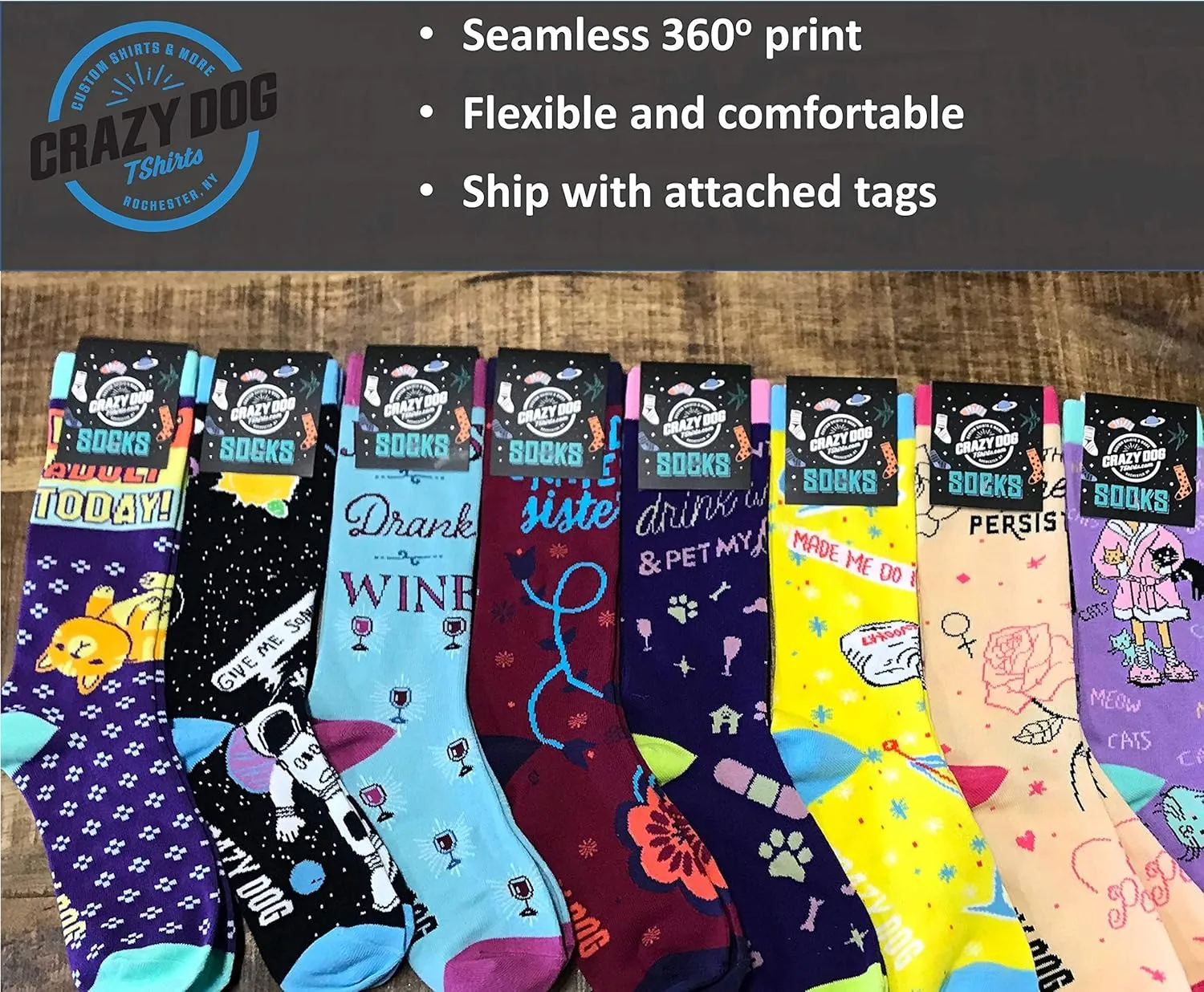 Youth Get On My Level Socks Funny Tall Giraffe Novelty Graphic Footwear