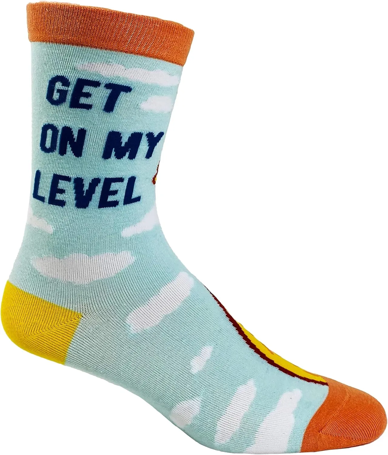 Youth Get On My Level Socks Funny Tall Giraffe Novelty Graphic Footwear