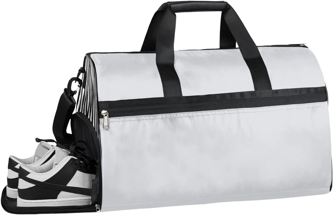 Zebra Sports Gym Bag with Wet Pocket & Shoes Compartment Waterproof Workout Duffel Bag for Women and Men Weekender Overnight Duffle Bag Travel Carry-on Tote